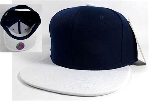 Wholesale Blank Snapback Hats Caps Navy White