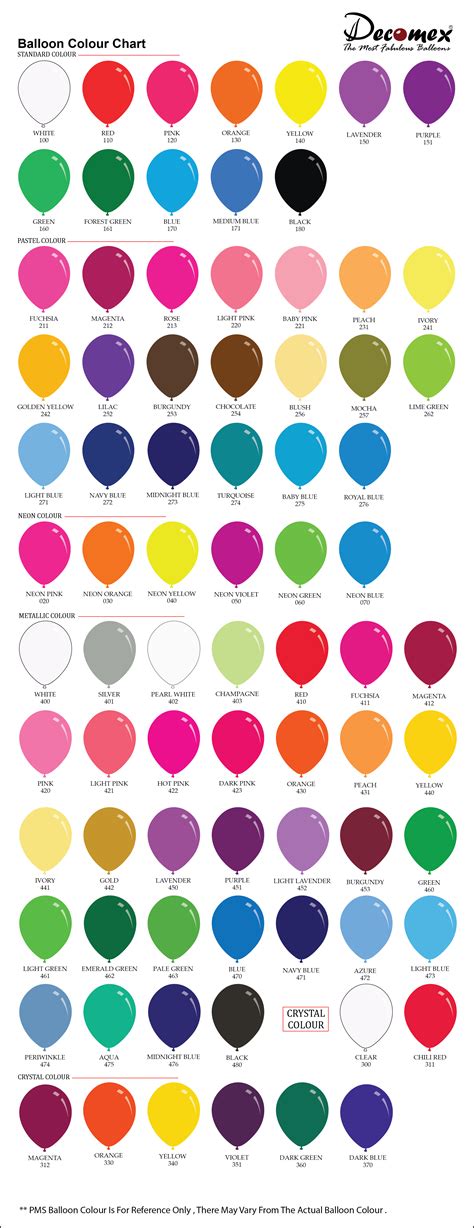 Colour Chart « Latex Balloon Factory l Balloon Manufacturer l High ...