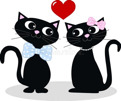 Two Black Cats In Love Stock Vector Illustration Of Colours 26559621