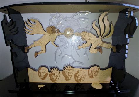 Laser Cut Naruto Vs Sasuke At Waterfall V2 Project For A Mechanical Engineer Class More