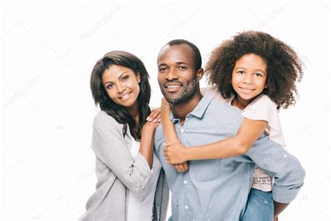 Happy African American Parents With Daughter — Stock Photo
