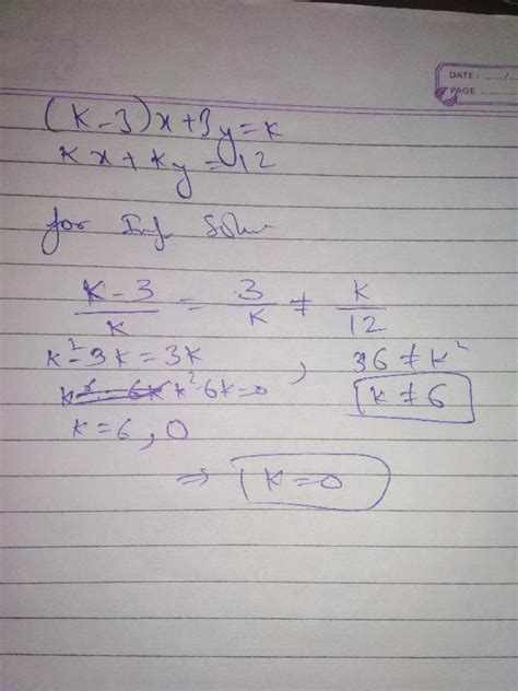Find K For Unique Solution Of Equation Kx Y 10 And Ky X 7