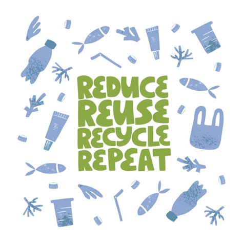 Reduce Reuse Recycle Poster Drawings Illustrations Royalty Free Vector