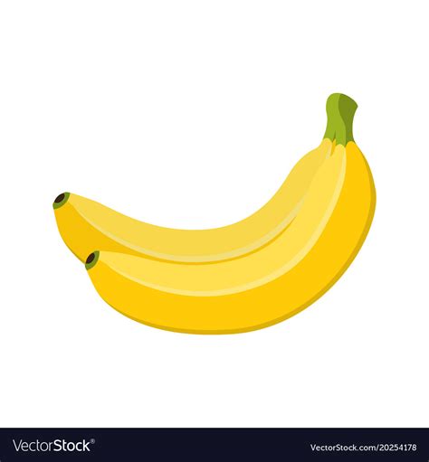 Banana Bunch Yellow Fruit Cartoon Style Royalty Free Vector