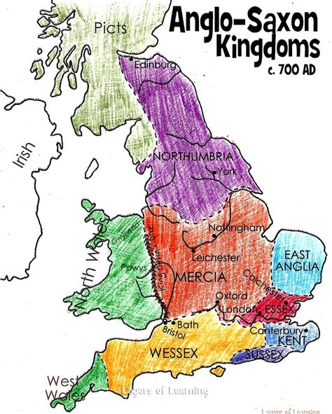 A Map Of The Different Anglo Saxon Tribes In England Anglo Saxon