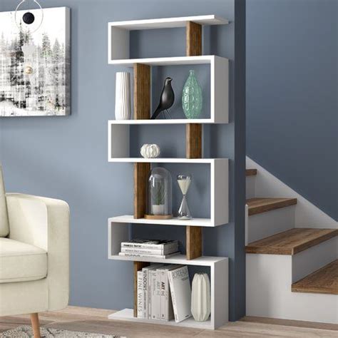 Shop our best selection of cube bookcases & bookshelves to reflect your style and inspire your home. Seraphin Bookcase Orren Ellis Colour: White/Walnut | Solid ...