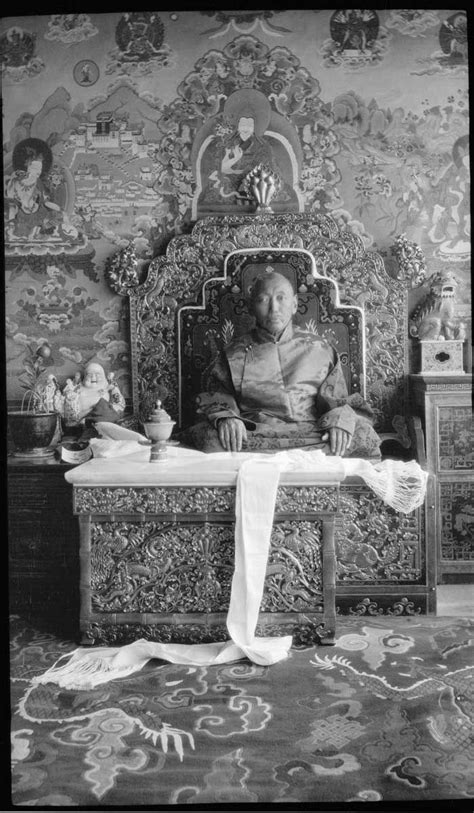 The 13th Dalai Lama Sitting On A Throne At Norbulingka Around 1932