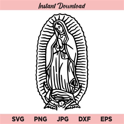 Virgin Of Mexico Digital Flie For Cricut Virgen De Guadalupe Svg Png