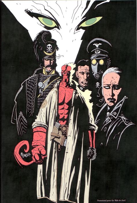 Mike Mignola Hellboy Pin Up Hand Colored Print In The