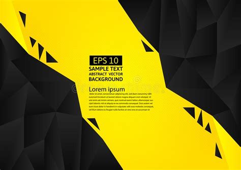 Abstract Yellow And Black Geometric Background With Copy Space Vector