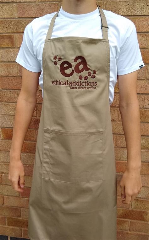 barista apron ea branded ethical addictions coffee roasters