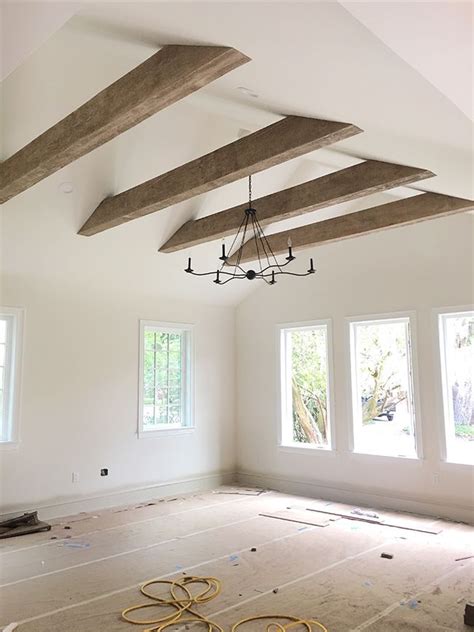 Faux Wood Beams Heights House In 2020 Faux Wood Beams Vaulted