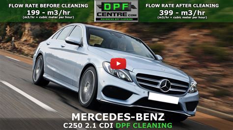 Car smokes white on standstill and fuel consumption is high. Mercedes-Benz C250 2.1 CDI DPF Cleaning - Quantum - DPF Cleaning Centre