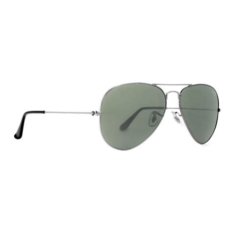 Ray Ban Aviator Rb3025 Unisex Gunmetal Frame Green Classic Lens Sunglasses 58 Mm Grey Size