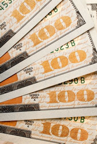 Fanned United State Hundred Dollar Bills Stock Photo Download Image