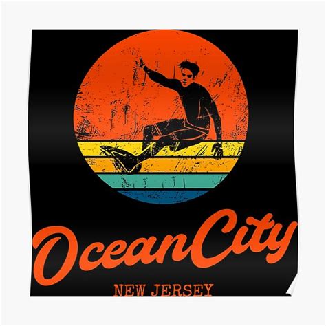 Ocean City New Jersey Poster For Sale By Kiwidom Redbubble