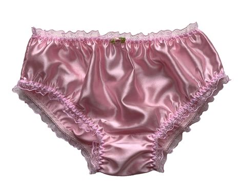 White Satin Frilly Lace Trim Sissy Panties Knicker Underwear Briefs Size Ebay
