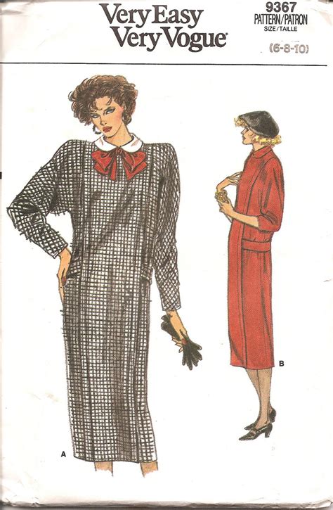 Vintage Sewing Patterns Vintage Vogue Dress Pattern 1980s Etsy