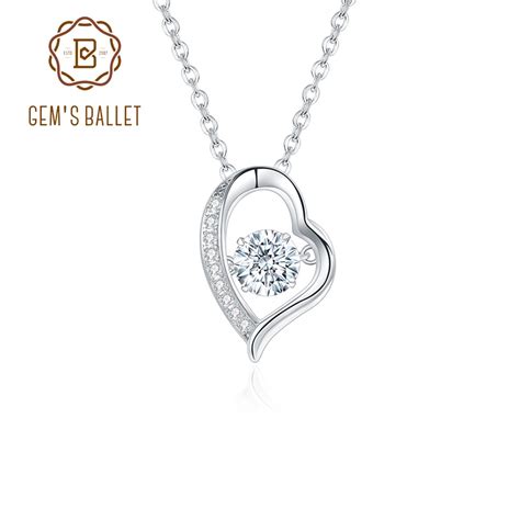 Gems Ballet Collar Con Colgante De Corazón De Diamante De Moissanita