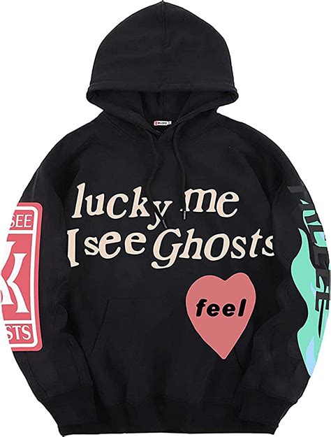Lucky Me I See Ghosts Kanye Trendy Hip Hop Hooded Sweatshirts Pullover