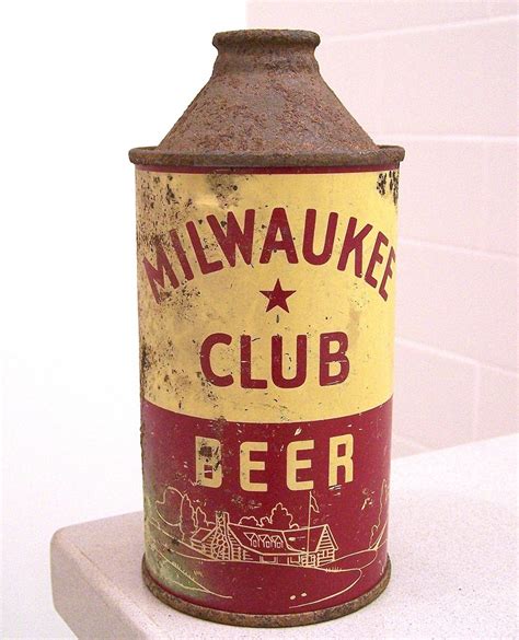 Tough C 1940s Milwaukee Club Irtp Hp Cone Top Beer Can From Schlitz