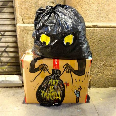 Spanish Street Artist Francisco De Pájaro Turns Trash Bags Into Wacky
