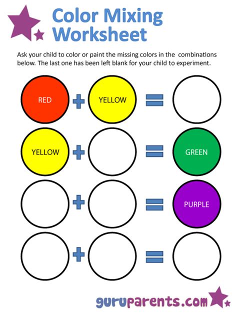 Color Mixing Scheme For Kids Primary And Secondary Colors 2616315 Pin