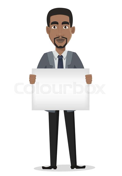 African American Business Man Cartoon Character Stock Vector Colourbox