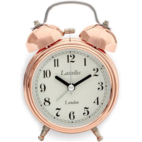 Traditional Bell Alarm Clock In Copper Alarm Clocks
