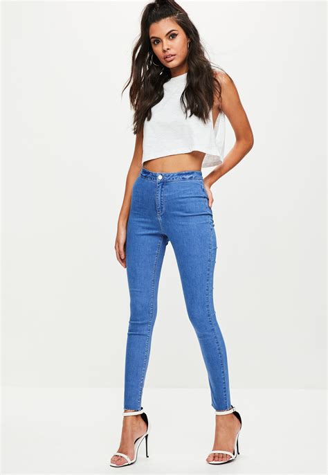 Blue Vice High Waisted Skinny Jeans Missguided
