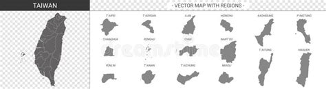 Mapa Pol Tico De Taiw N Aislado De Fondo Blanco Ilustraci N Del Vector Ilustraci N De Ciudad