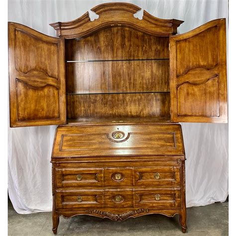 They are attractive, they have an air of vintage appeal, and and adding a hutch to a secretary desk takes the efficiency to a new level. Vintage French Provincial Walnut Secretary Desk & Hutch ...