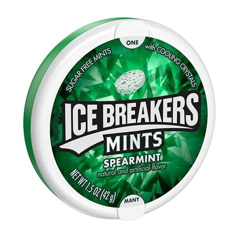 Ice Breakers Mints Spearmint 42g 1 5oz Box Of 8 Sugar Free Mints