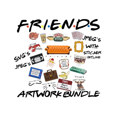 Friends Tv Show Art Bundle Digital Downloads Jpeg Svg And Etsy