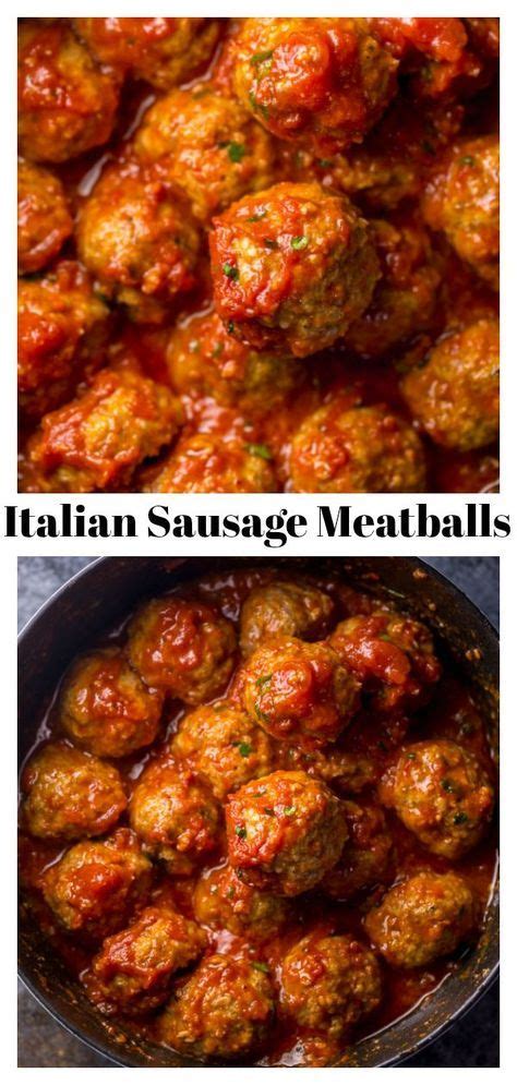 They taste really good in spaghetti sauce, meatballs, polenta or. Italian Sausage Meatballs #foodrecipesitalian in 2020 ...