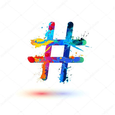 Hashtag sign of splash paint — Stock Vector © Ukususha #129854204