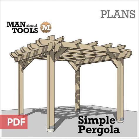 Simple Cedar Pergola Digital Plan