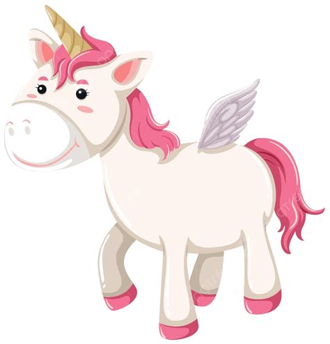 Cute Happy Pink Unicorn Pretty Background Drawing Vector Pretty