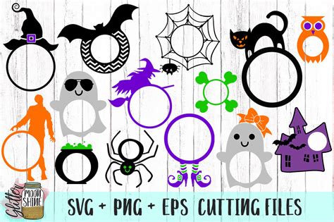 Instant Download Halloween Monogram Frames SVG And Silhouette Studio Cutting File