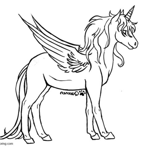 Pegasus Flying Alicorn Coloring Pages By Ninetales4ever Free