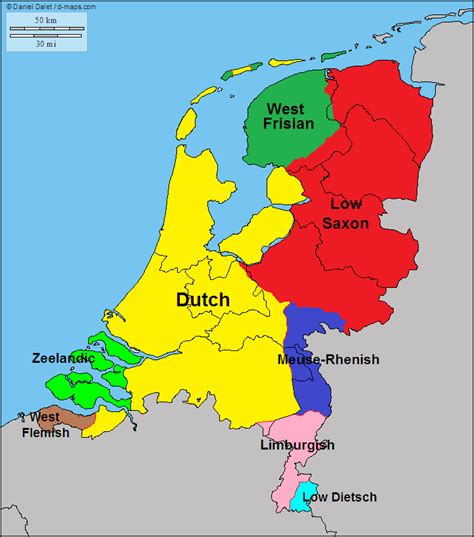 Main Languages And Dialects Of The Netherlands Language Map
