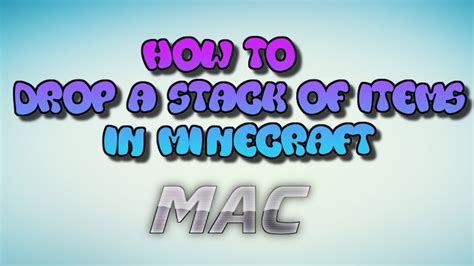 Receive item at delivery office. How To Drop A Stack Of Items In Minecraft On Mac - YouTube