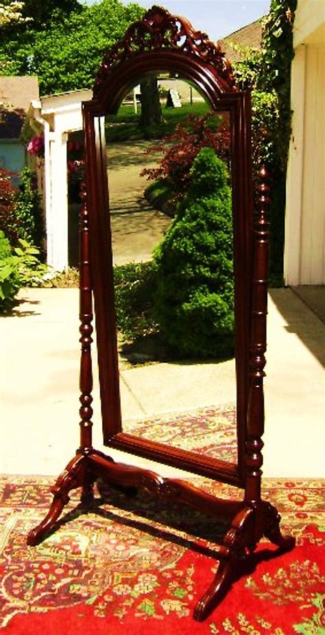 Quality Large Victorian Mahogany Standing Mirror For Sale Antiques