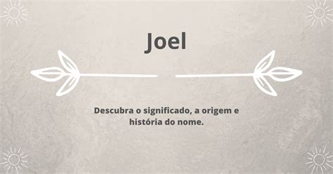 Significado Do Nome Joel