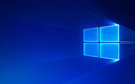 Download Wallpapers Windows 10 Blue Neon Logo Modern Operating System