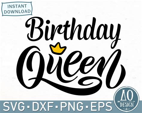 Printable Cricut And Silhouette Birthday Queen Svg Happy Birthday Svg