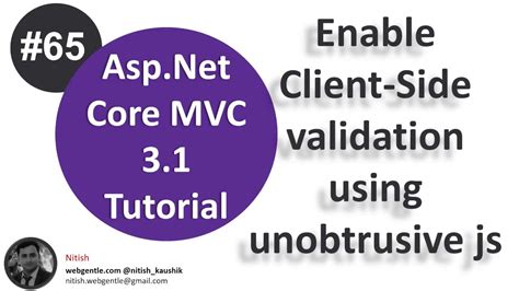 65 Client Side Validation In Asp Net Core Using Unobtrusive Js Asp