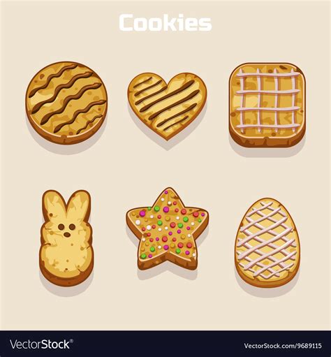 Cookies In Different Shapes Set Royalty Free Vector Image