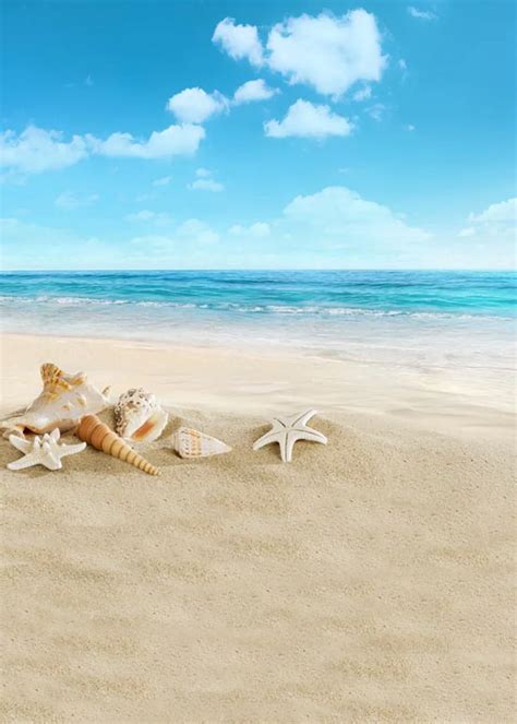 Photography Backdrops Blue Sky Beach Background Mazeye