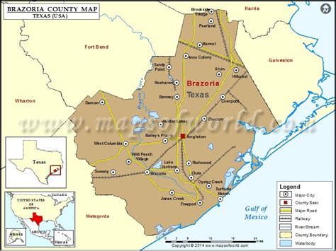 Brazoria County Map Map Of Brazoria County Texas
